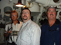Jody Fugate, Ed Burroughs, Darrell 'Smitty' Smith touring the USS Pampanito